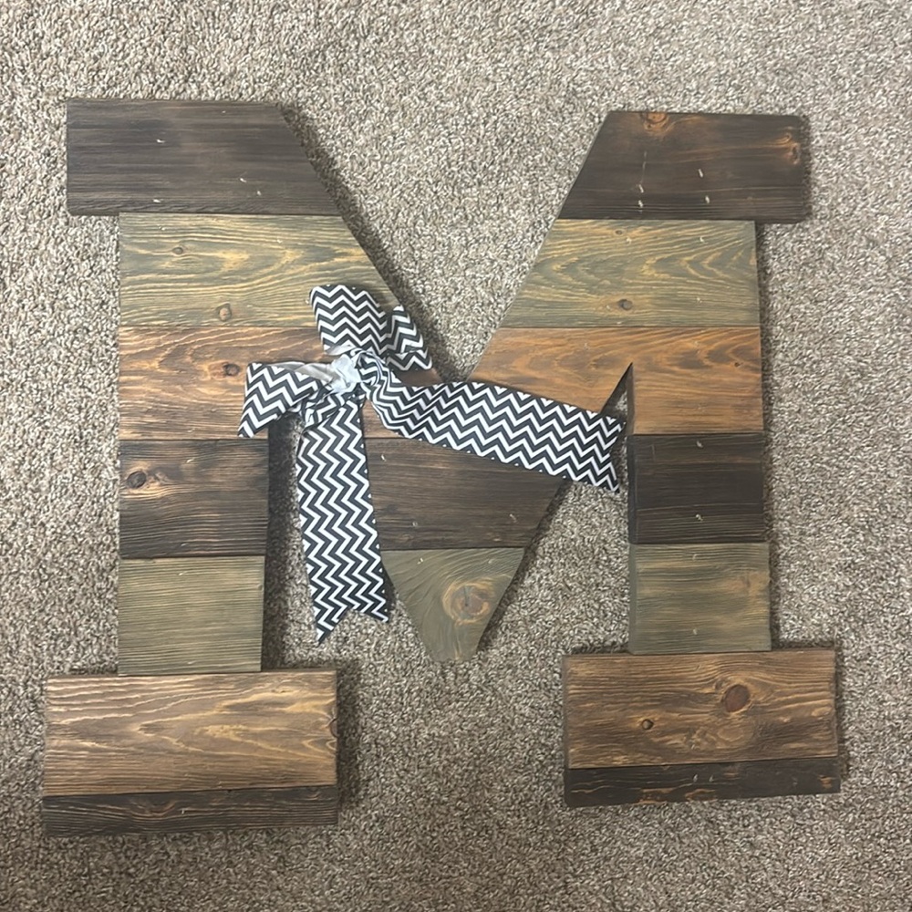 Decorative wooden M